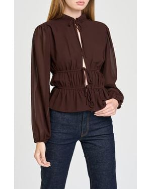 Wayf Elodie Gathered Top - Blue