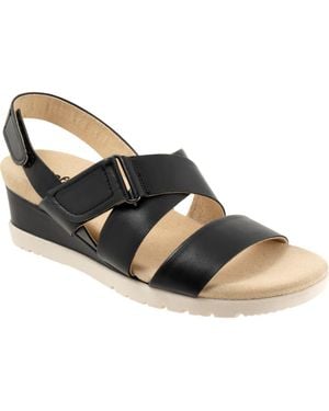 Softwalk Novi Ankle Strap Wedge Sandal - Blue