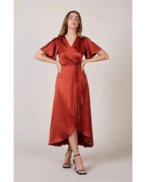 Rewritten Florence Waterfall Hem Dress - Red
