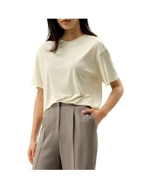LILYSILK Oversized Silk Jersey Tee - Natural