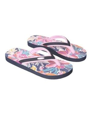 Animal Swish Flowers Flip Flops - Purple