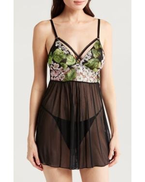 Kilo Brava Lace & Mesh Babydoll - Black