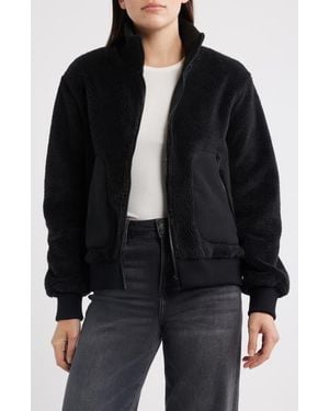 Bernardo Fleece Bomber Jacket - Black