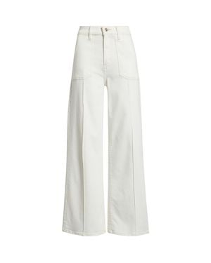 FRAME Le Slim Palazzo Pintuck High Waist Wide Leg Jeans - White