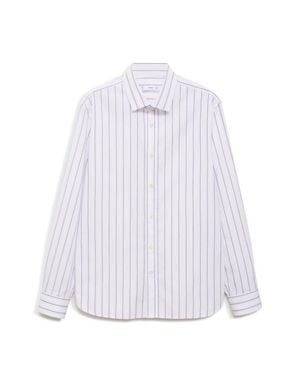 Mango Regular Fit Stripe Button-Up Shirt - White