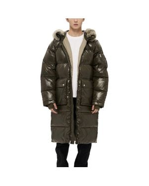 Alpha Style Audet Long Hooded Down Parka - Green