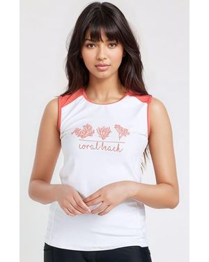 Calypsa Plus Size Loose Fit Maya Swim Top - White