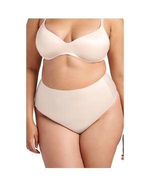 Siella Smooth Satin Thong - Brown