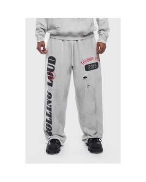 Rolling Loud Rl Touring Crew Distressed Sweatpants - Gray