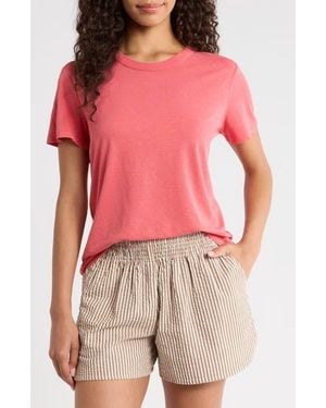 Marine Layer Tried And True Hemp & Cotton Crewneck T-Shirt - Pink