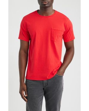 Rag & Bone Classic Fit Garment Dye Pocket T-Shirt - Red