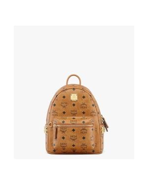 MCM Mini Stark Side Studs Backpack - Brown