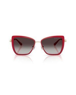 Michael Kors Sea Island 55Mm Gradient Butterfly Sunglasses - Red
