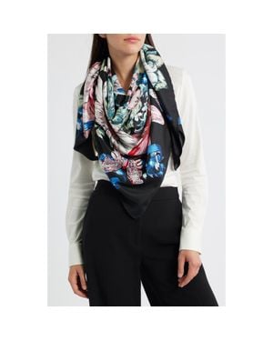 Tasha Butterfly Floral Scarf - Black