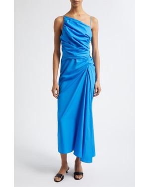 A.L.C. Juno One-Shoulder Cotton Dress - Blue