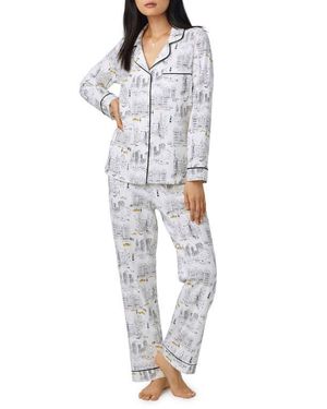 Bedhead Print Jersey Pajamas - White