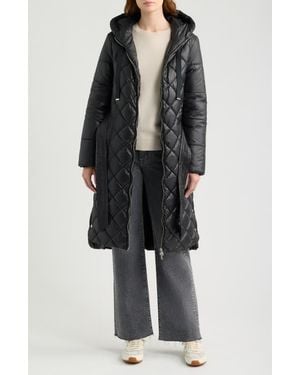 Love Token Malik Quilted Puffer Coat - Black