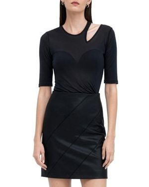 MARCELLA Taia Asymmetric Cutout Top - Black