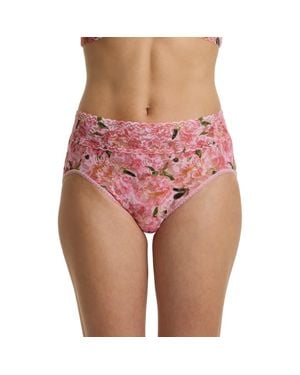 Hanky Panky Print Lace Briefs - Pink