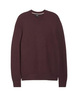 BOSS Imberto Textured Sweater - Purple