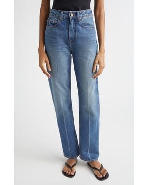 OSSOU Noon High Waist Straight Leg Jeans - Blue