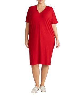 UNIVERSAL STANDARD Teresa Jersey Shift Dress - Red