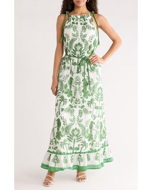 Sugarlips Kimana Floral Halter Maxi Dress - Green