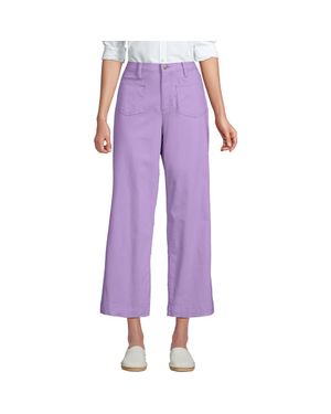 Lands' End High Rise Patch Pocket Chino Crop Pants - Purple