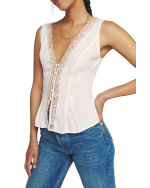 Reformation Cristina Floral Sleeveless Blouse - White