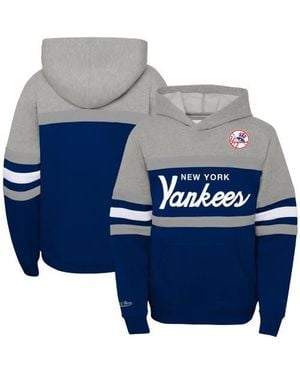 Mitchell & Ness Youth New York Yankees Cooperstown Collection Head Coach Pullover Hoodie - Blue
