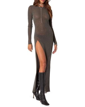 edikted knit back slitted maxi dress Knitted Maxi Dress With Open Back