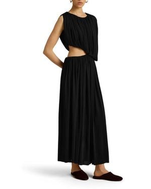 Marina Moscone Gathered Draped Dress - Black