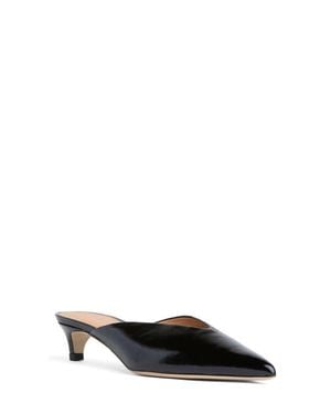 Beautiisoles Gal Pointed Toe Kitten Heel Mule - Black