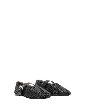 AllSaints Sabine Woven Leather Mary Jane Flat - Black