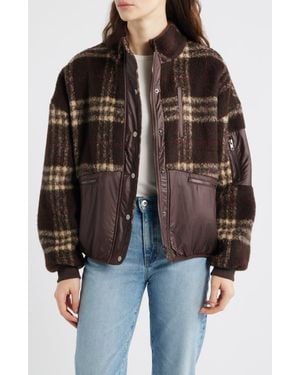 d.RA Lucien Leopard Mixed Media Jacket - Brown