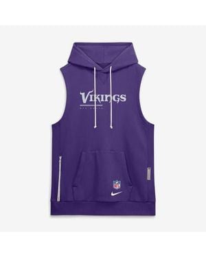Nike Minnesota Vikings Sideline Standard Issue Dri-Fit Sleeveless Hoodie - Purple