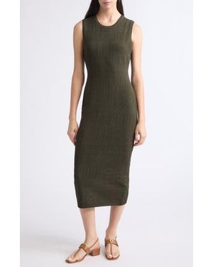 Veronica Beard Tamiko Sleeveless Knit Midi Dress - Green