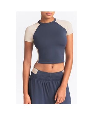 NikeSKIMS Crop Short Sleeve Baseball T-Shirt - Blue