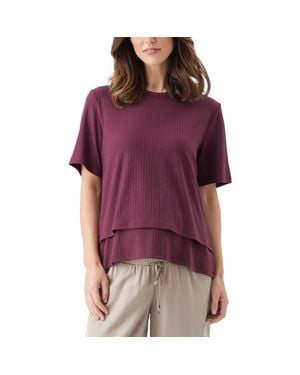 Ripe Maternity Mike Rib Nursing Top - Purple