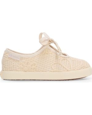 Superga 2442 Kids Ballerina Lace Net Flower Crochet - White