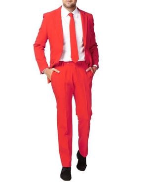 Opposuits Devil Slim Fit Two-Piece Suit & Tie Set - Red