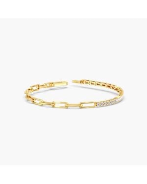 Everlee Round Half Tennis Paperclip Bracelet Lab Diamond - Metallic