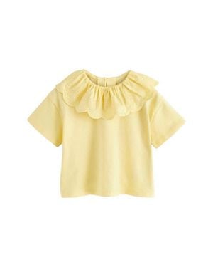 Next Kids' Frill Collar T-Shirt - Yellow