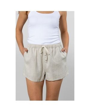 LEISURE LAB Linen Resort Short - White