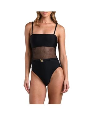 L'Agence Tory Belted One-Piece Swimsuit - Black