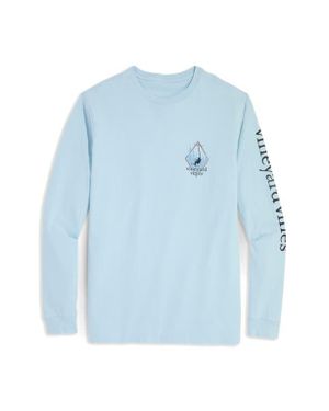 Vineyard Vines Chair Lift Long Sleeve Cotton Graphic T-Shirt - Blue