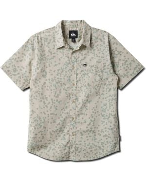 Quiksilver Cosmic Fields Classic Short Sleeve Button-Up Shirt - Gray