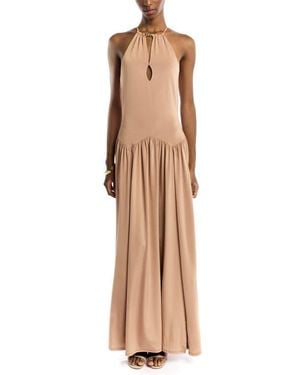 LBLC The Label Santorini Halter Slit Maxi Dress - Natural