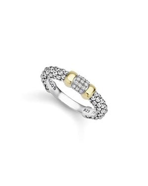 Lagos Signature Caviar 14K Diamond Band Ring - White