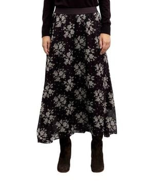 Gerard Darel Tessy Floral Midi Skirt - Black